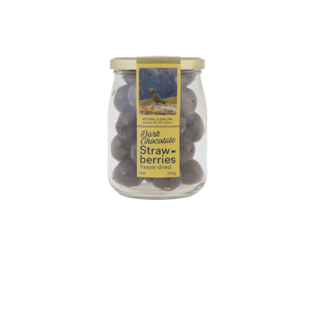 Nature Chocolate Jar - Dark Chocolate Freeze Dried Strawberry - Large