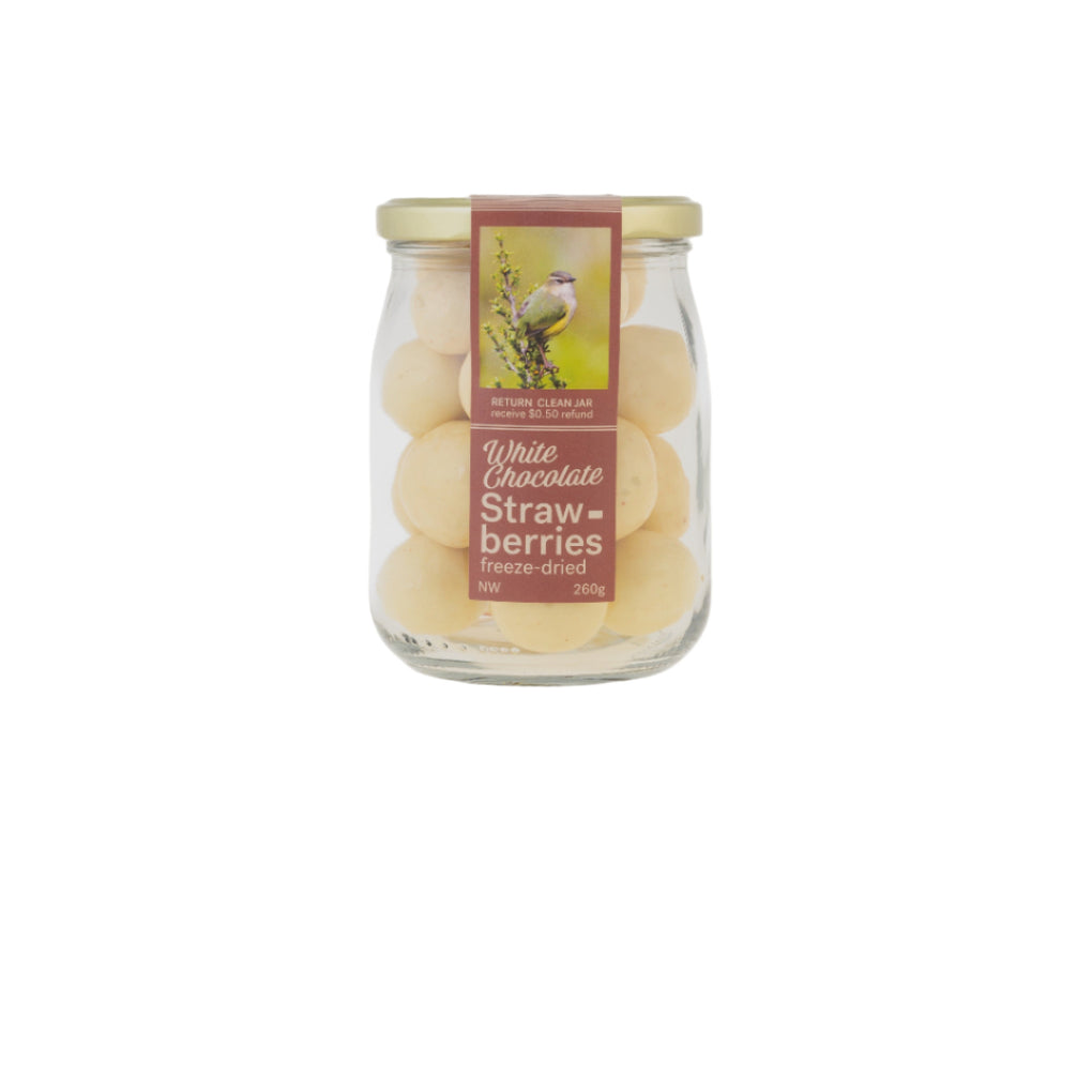 Nature Chocolate Jar - White Chocolate Freeze Dried Strawberry - Large