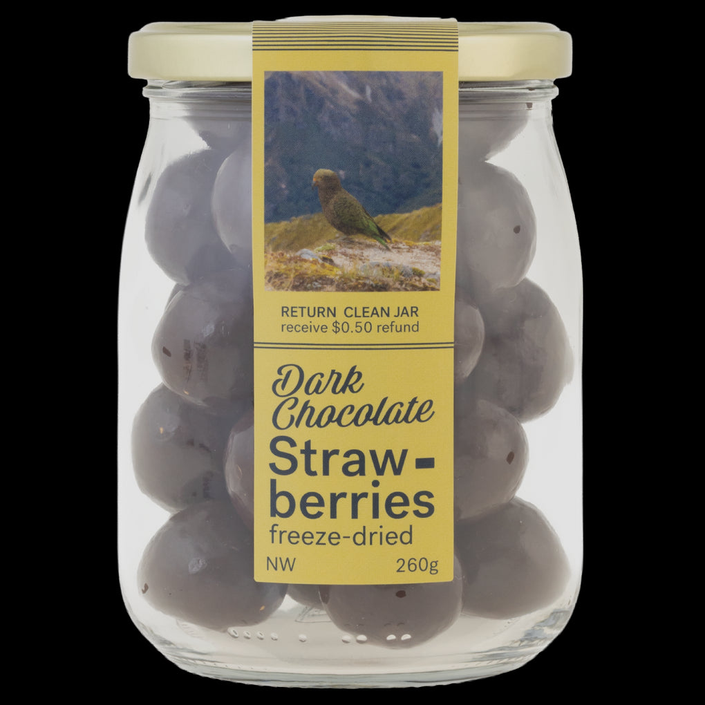 Nature Chocolate Jar - Dark Chocolate Freeze Dried Strawberry - Large
