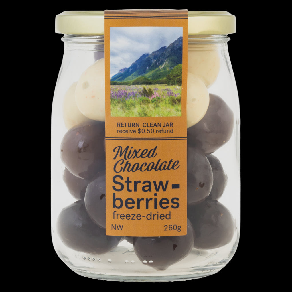 Nature Chocolate Jar - Mixed Freeze Dried Strawberry - Large