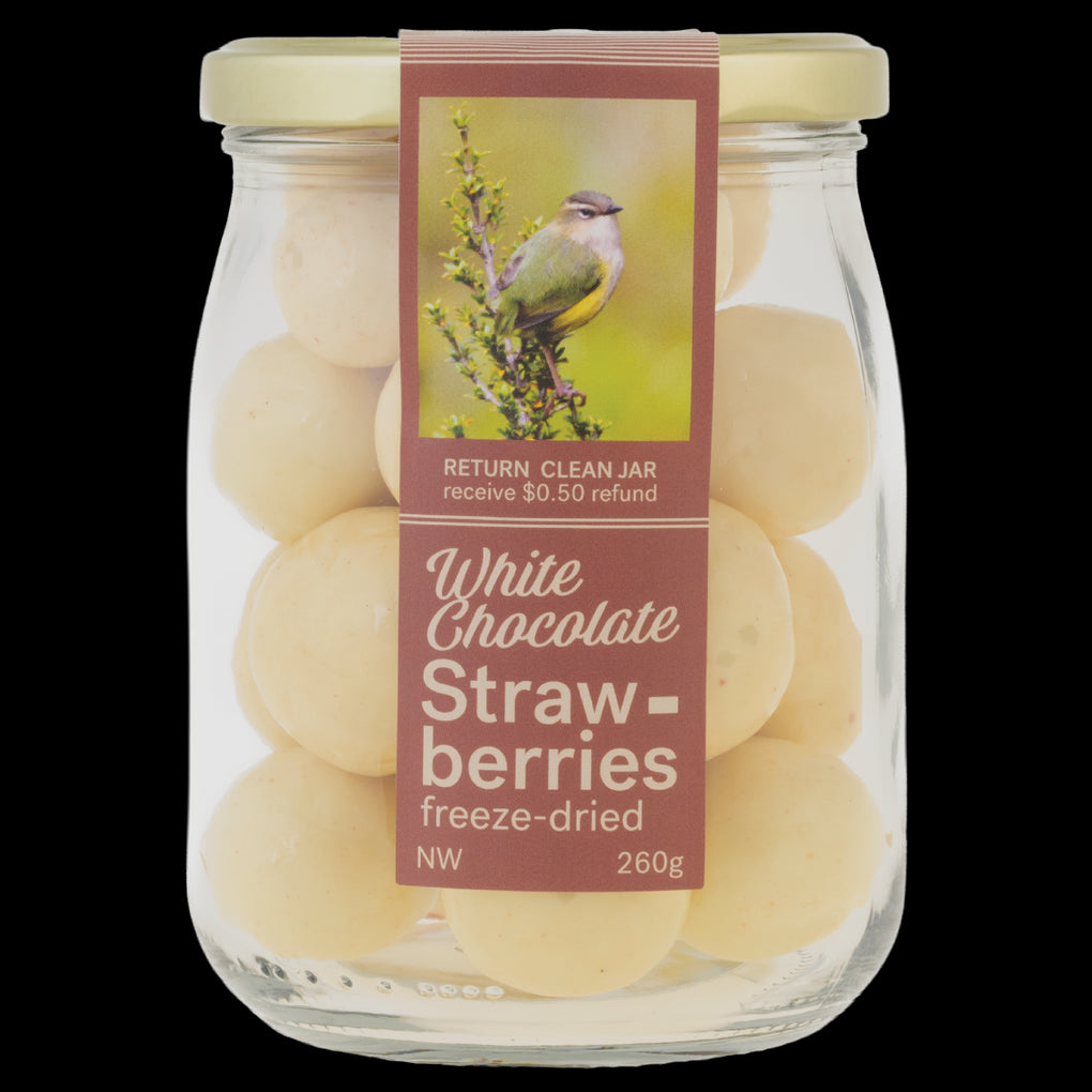 Nature Chocolate Jar - White Chocolate Freeze Dried Strawberry - Large